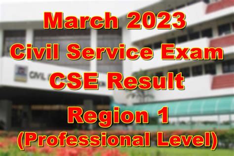 REGION 1 PASSERS: March 2023 Civil Service Exam Results .